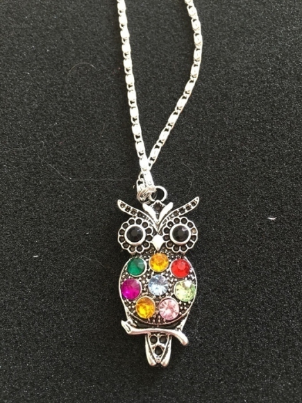 Collier hibou sur chaînette argentée acheter vendre