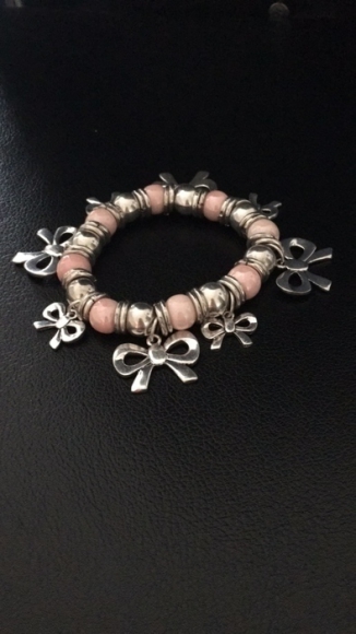 Bracelet fantaisie argenté et rose acheter vendre