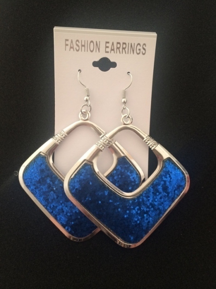 Boucles d'oreilles pendantes à paillettes bleues neuves acheter vendre
