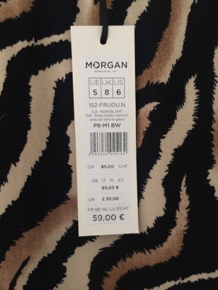 Robe motif tigré MORGAN taille S soit 38 acheter vendre
