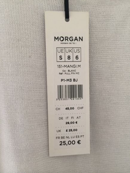 Débardeur blanc MORGAN taille S neuf acheter vendre