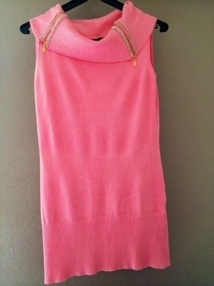 Pull tunique rose à manches courtes taille unique acheter vendre
